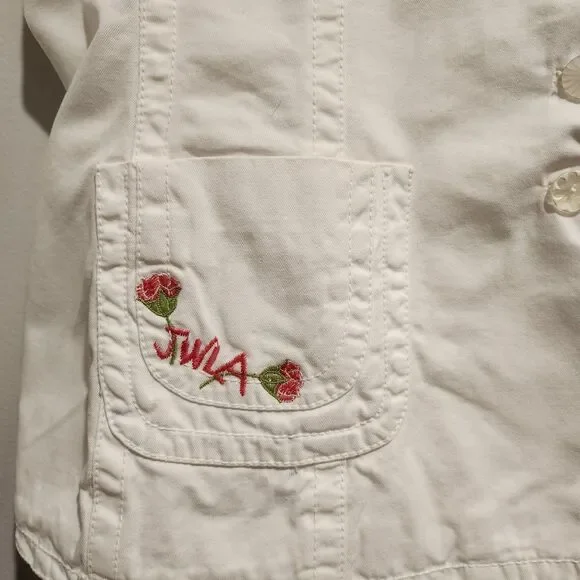 Johnny Was JWLA Floral Embroidered White 100% Cotton Jacket Size Large - Picture 6 of 15